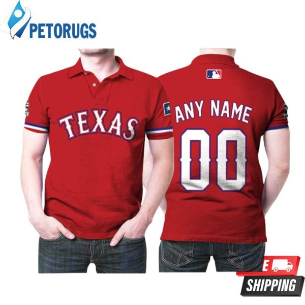 Personalized Texas Rangers 00 Any Name Mlb Team Red Inspired Style Polo Shirt