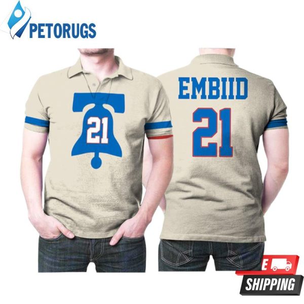 Philadelphia 76ers Joel Embiid 21 Great Player Earned Edition Cream Nba Embiid Lovers Polo Shirt