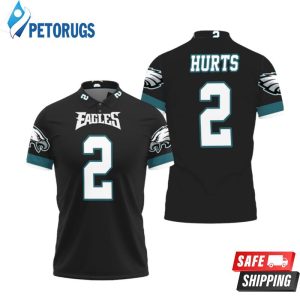 Philadelphia Eagles Jalen Hurts 2 Nfl Black Inspired Style Polo Shirt