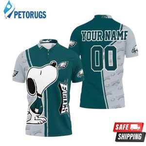 Philadelphia Eagles Snoopy Printed Personalized Polo Shirt