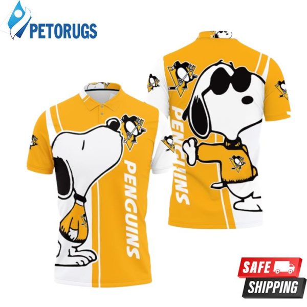 Pittsburgh Penguins Snoopy Lover Printed Polo Shirt