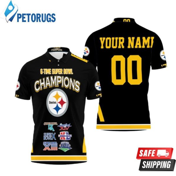 Pittsburgh Steelers 6-time Super Bowl Champions For Fans Personalized Polo Shirt