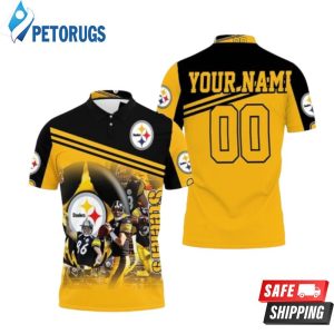 Pittsburgh Steelers Great Players Nfl Season American Flag Black And Yellow Personalized Polo Shirt