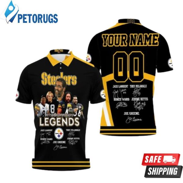 Pittsburgh Steelers Legends Signature Signed Great Players Nfl Season Personalized Polo Shirt