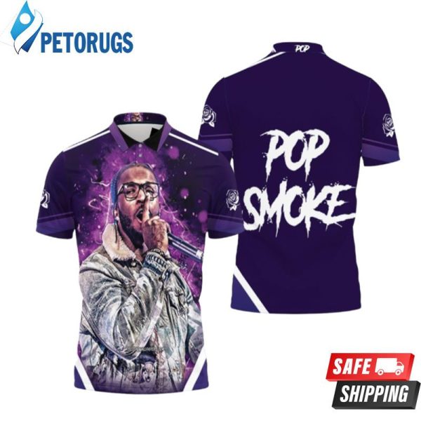 Pop Smoke Violet Neon Lights American Rapper Polo Shirt