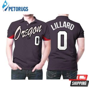 Portland Trail Blazers Damian Lillard 0 Nba Basketball Team City Edition Black Style Polo Shirt