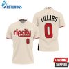 Portland Trail Blazers Damian Lillard 0 Nba White Rip City Inspired Style Polo Shirt