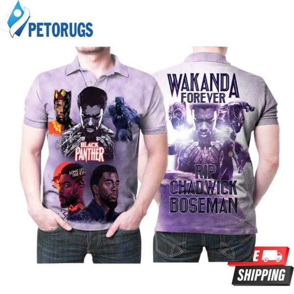 Rip Chadwick Boseman Black Panther Wakanda Forever Rest In Peace Memorial Polo Shirt