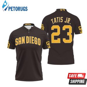 San Diego Padres Fernando Tatis Jr 23 Mlb Brown Inspired Polo Shirt