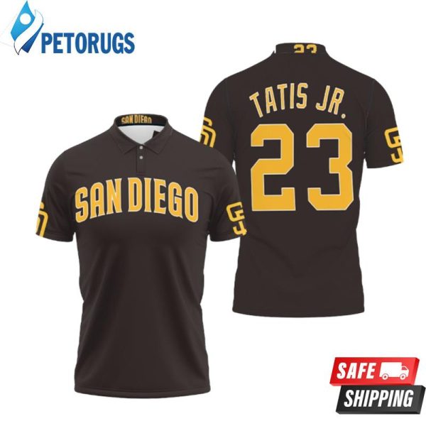 San Diego Padres Fernando Tatis Jr 23 Mlb Brown Inspired Polo Shirt