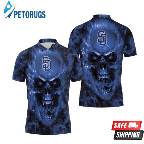 San Diego Padres Mlb Fans Skull Polo Shirt