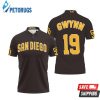 San Diego Padres Tony Gwynn 19 Mlb Dark Brown Inspired Style Polo Shirt