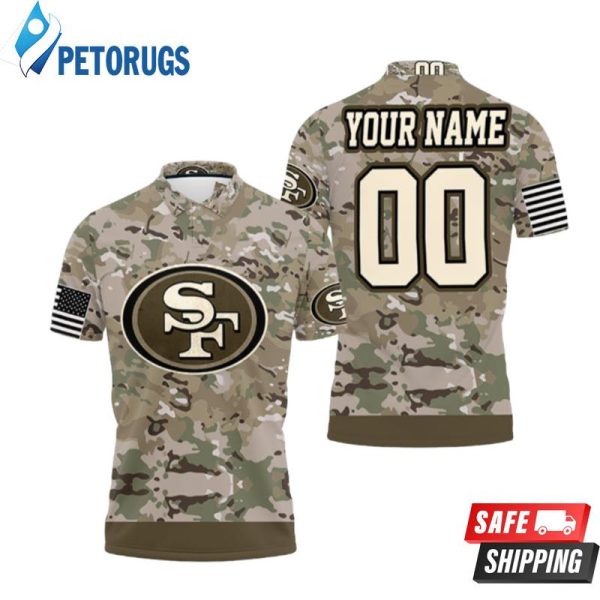 San Francisco 49ers Camouflage Veteran Personalized Polo Shirt