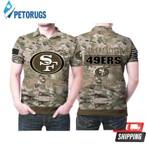 San Francisco 49ers Camouflage Veteran Us Flag Polo Shirt