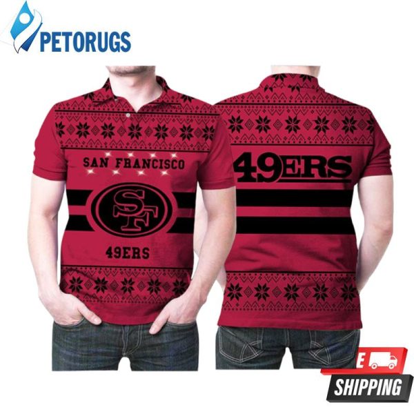 San Francisco 49ers Light Up Ugly Christmas Pattern Polo Shirt