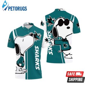 San Jose Sharks Snoopy Lover Printed Polo Shirt