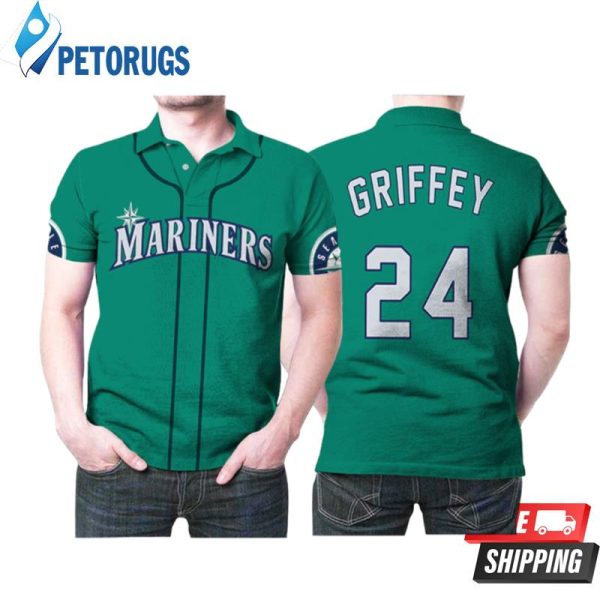 Seattle Mariners Ken Griffey Jr Mlb Baseball Majestic Cool Base Player Northwest Green 2019 Style Polo Shirt