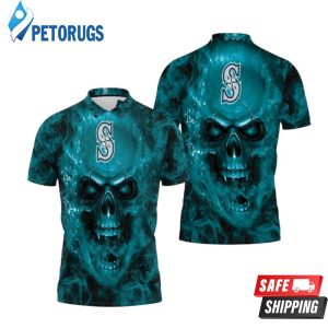 Seattle Mariners Mlb Fans Skull Polo Shirt