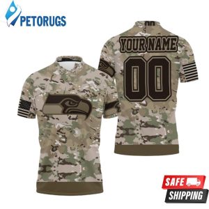 Seattle Seahawks Camouflage Veteran Personalized Polo Shirt