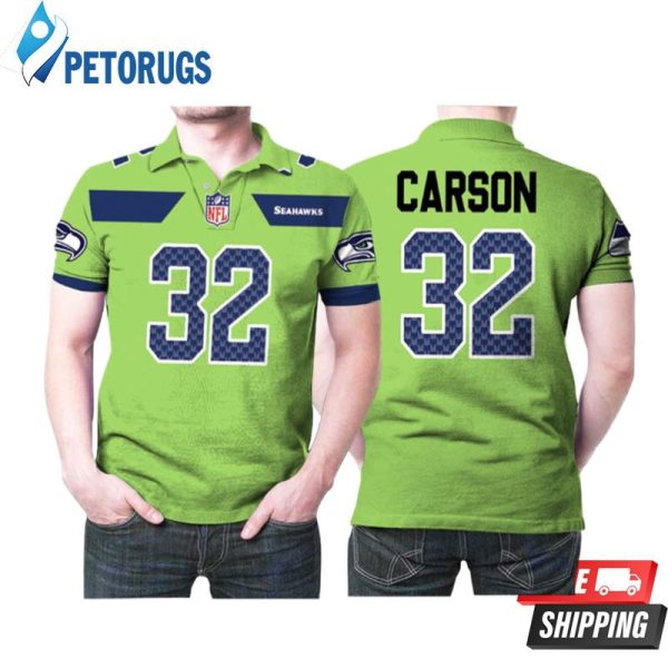 Seattle Seahawks Chris Carson #32 Nfl American Football Green Color Rush Legend Polo Shirt