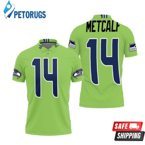 Seattle Seahawks D K Metcalf Green Color Rush Legend Inspired Polo Shirt