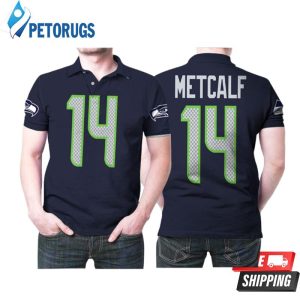 Seattle Seahawks Dk Metcalf 14 Great Player Nfl Football Team Navy 100th Season Style Polo Shirt