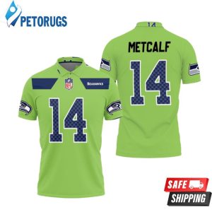 Seattle Seahawks Dk Metcalf #14 Nfl American Football Green Color Rush Legend Polo Shirt