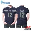 Seattle Seahawks Fan #12 Nfl American Football Navy 100th Season Polo Shirt