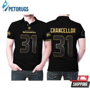 Seattle Seahawks Kam Chancellor #31 Nfl American Football Team Black Golden Edition Polo Shirt