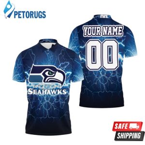 Seattle Seahawks Lightning Personalized Polo Shirt