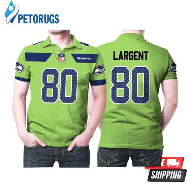 Seattle Seahawks Steve Largent #80 Nfl American Football Green Color Rush Legend Polo Shirt