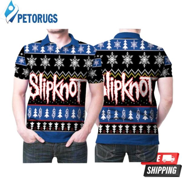 Slipknot Logo Ugly Christmas Pattern Polo Shirt