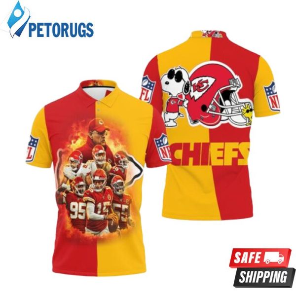 Snoopy Kansas City Chiefs Helmet Afc West Division Champions Super Bowl Polo Shirt