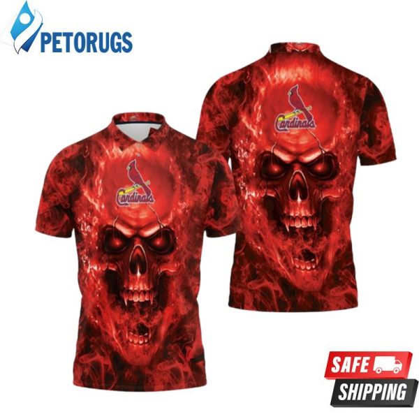 St. Louis Cardinals Mlb Fans Skull Polo Shirt