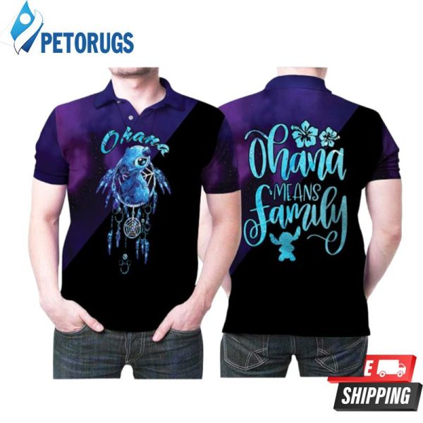 Stitch Ohana Means Family Dreamcatcher Polo Shirt