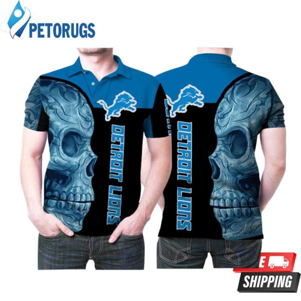 Sugar Skull Detroit Lions Flower Pattern Polo Shirt