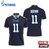 Tennessee Titans A J Brown #1 Nfl New Game Navy 2019 Polo Shirt