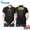 Tennessee Titans A J Brown #11 Nfl America Football Team Logo Black Golden Edition Polo Shirt