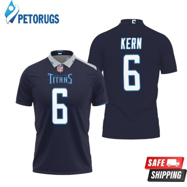 Tennessee Titans Brett Kern #6 Great Player Nfl American Football Team New Game Navy 2019 Polo Shirt