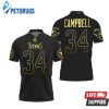 Tennessee Titans Earl Campbell #34 Nfl America Football Team Logo Black Golden Edition Polo Shirt