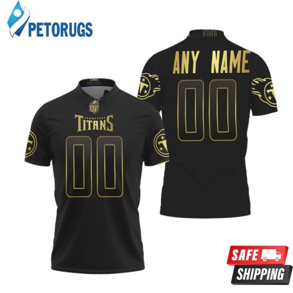 Tennessee Titans Nfl America Football Team Logo Black Golden Edition Polo Shirt