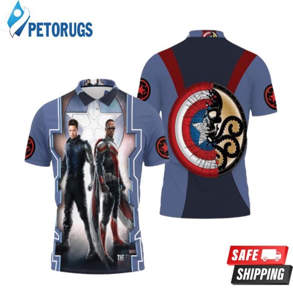 The Falcon And The Winter Soldier Fight Side By Side Polo Shirt