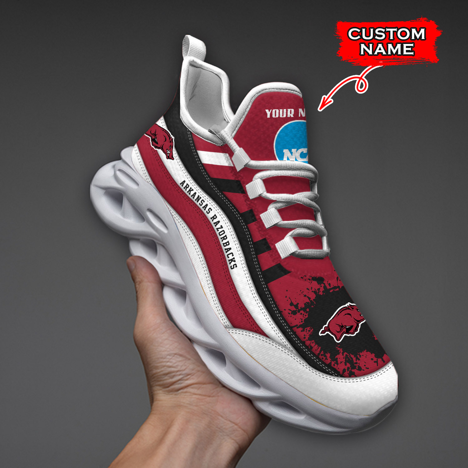 Arkansas Razorbacks NCAA Max Soul Shoes Sneakers For Men And Women Arkansas Razorbacks NCAA Max Soul Shoes Sneakers For Men And Women