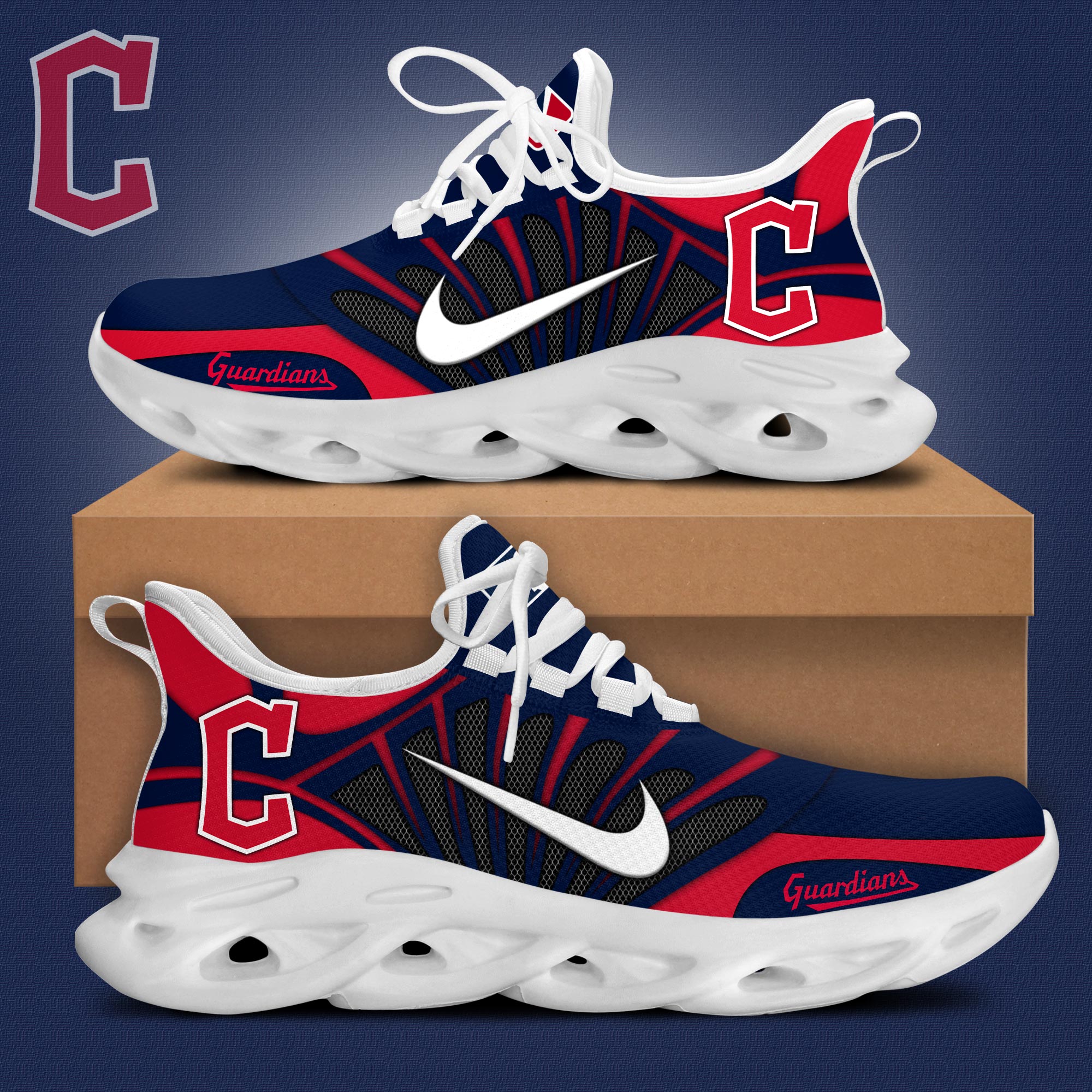 Cleveland Guardians Max Soul Shoes Sneakers For Men And Women Cleveland Guardians Max Soul Shoes Sneakers For Men And Women