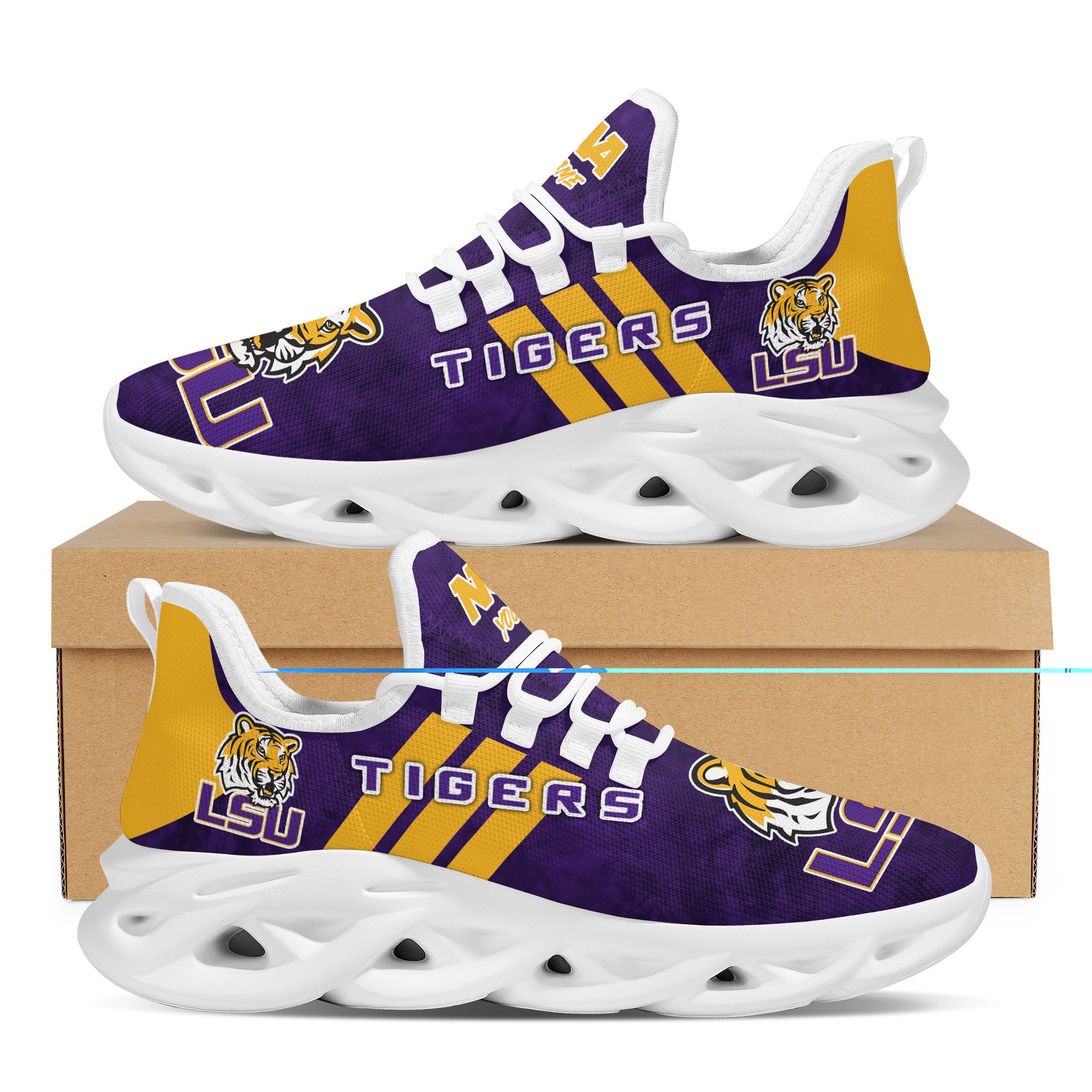 LSU Tigers Max Soul Shoes Sneakers For Men And Women LSU Tigers Max Soul Shoes Sneakers For Men And Women