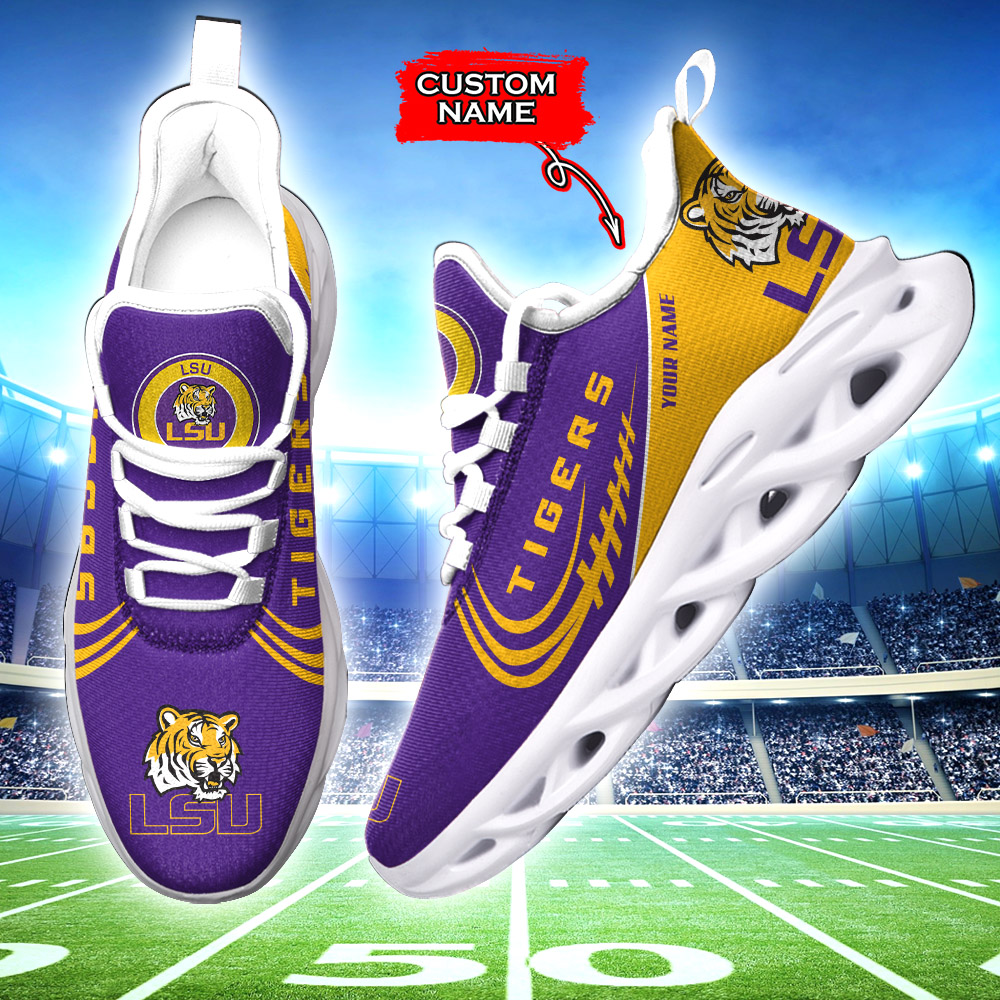 LSU Tigers NCAA Max Soul Shoes Sneakers For Men And Women LSU Tigers NCAA Max Soul Shoes Sneakers For Men And Women