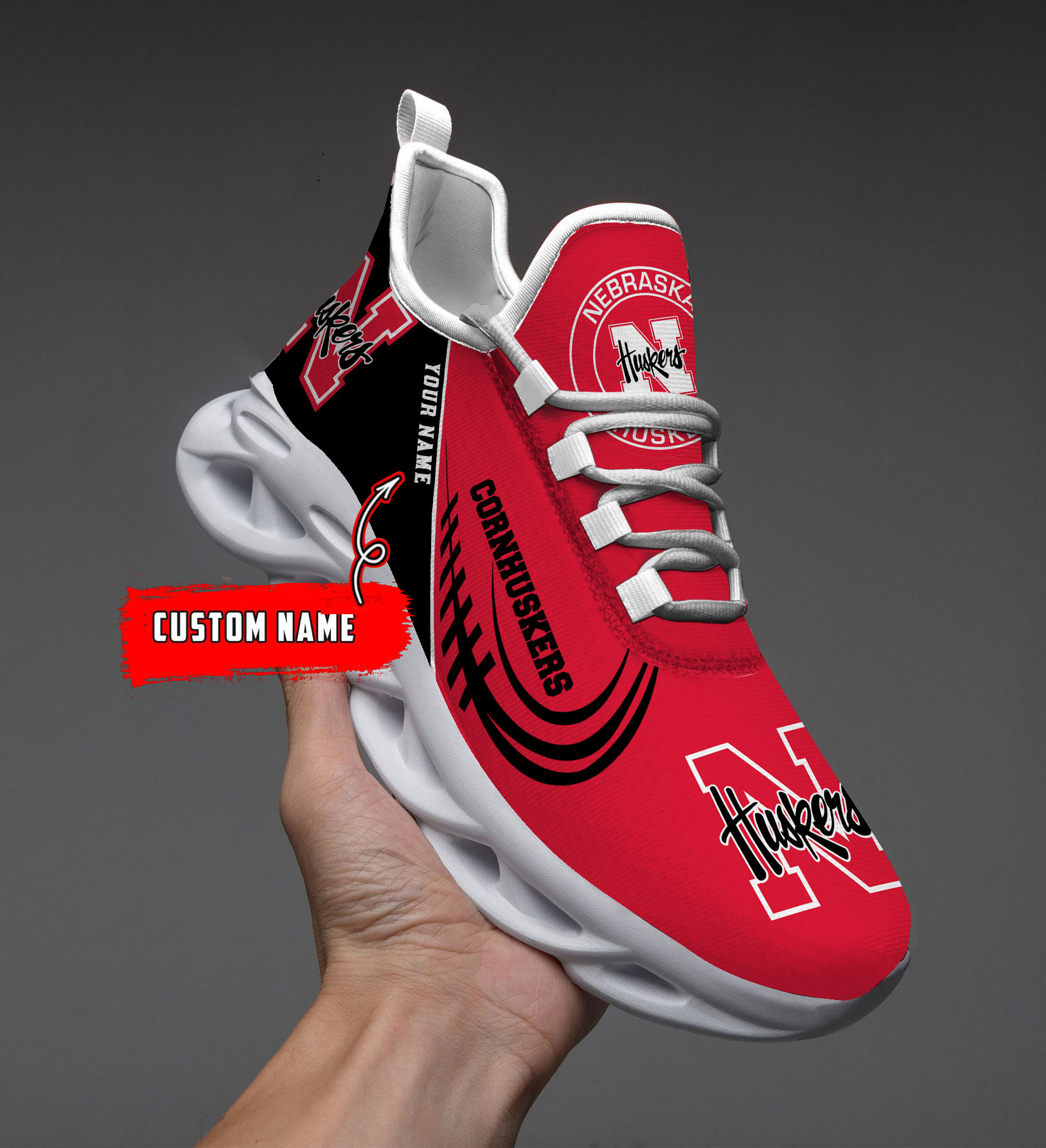 Nebraska Cornhuskers NCAA Max Soul Shoes Sneakers For Men And Women Nebraska Cornhuskers NCAA Max Soul Shoes Sneakers For Men And Women