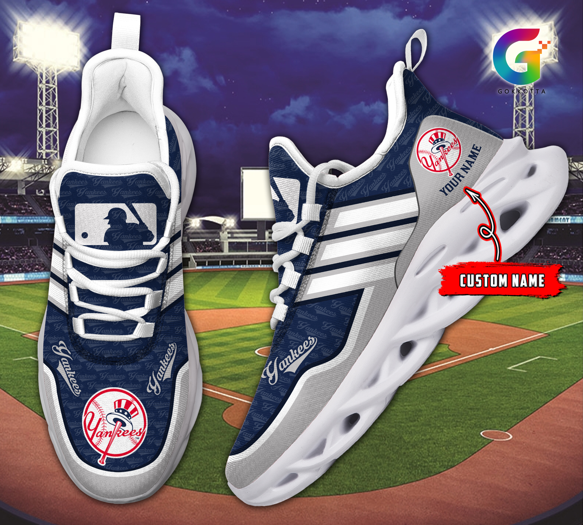 New York Yankees MLB Max Soul Shoes Sneakers For Men And Women New York Yankees MLB Max Soul Shoes Sneakers For Men And Women