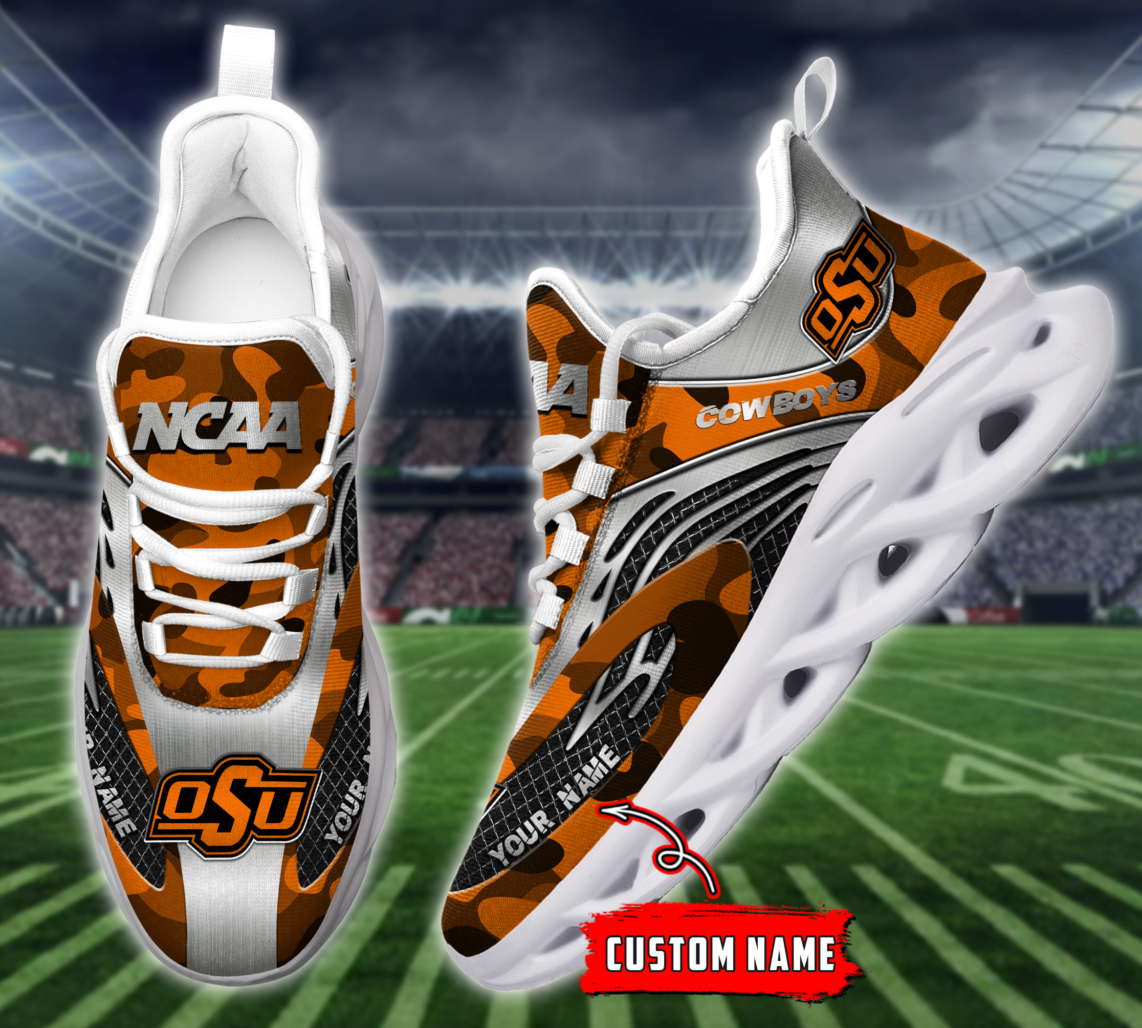 Oklahoma State Cowboys NCAA Max Soul Shoes Sneakers For Men And Women Oklahoma State Cowboys NCAA Max Soul Shoes Sneakers For Men And Women