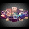 1969 Blue Mustang Gt - Automative 5 Panel Canvas Art Wall Decor